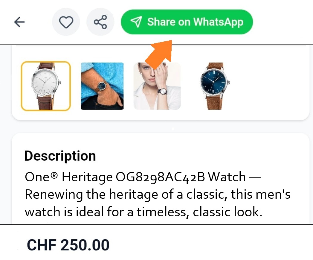 Inviare un articolo da Kukus a WhatsApp 1