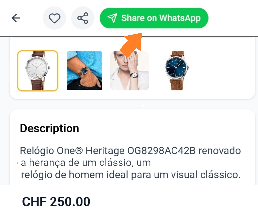 Enviar um item do Kukus para o WhatsApp 1